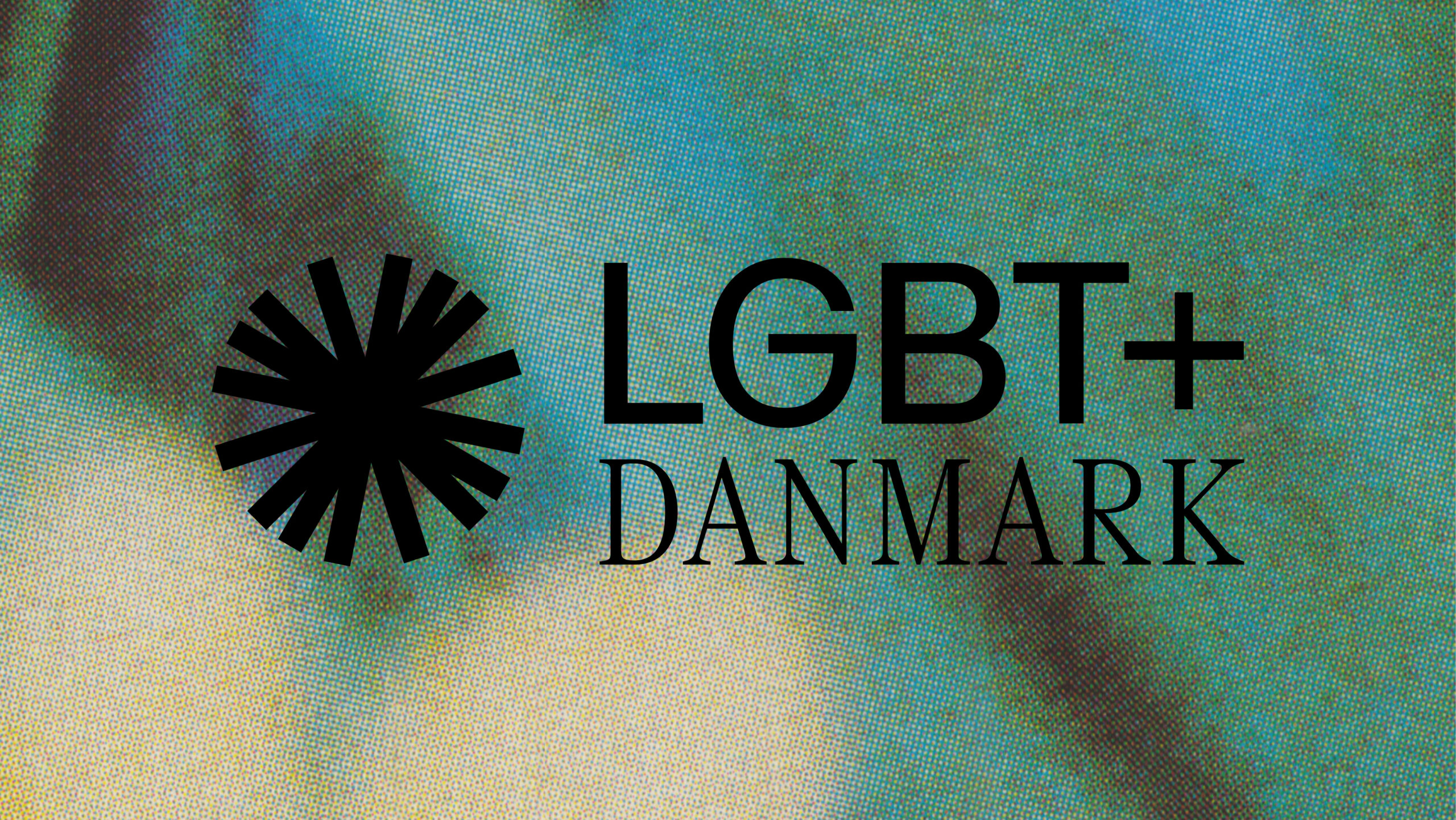 Grøn baggrund med nyt LGB+ Danmark logo