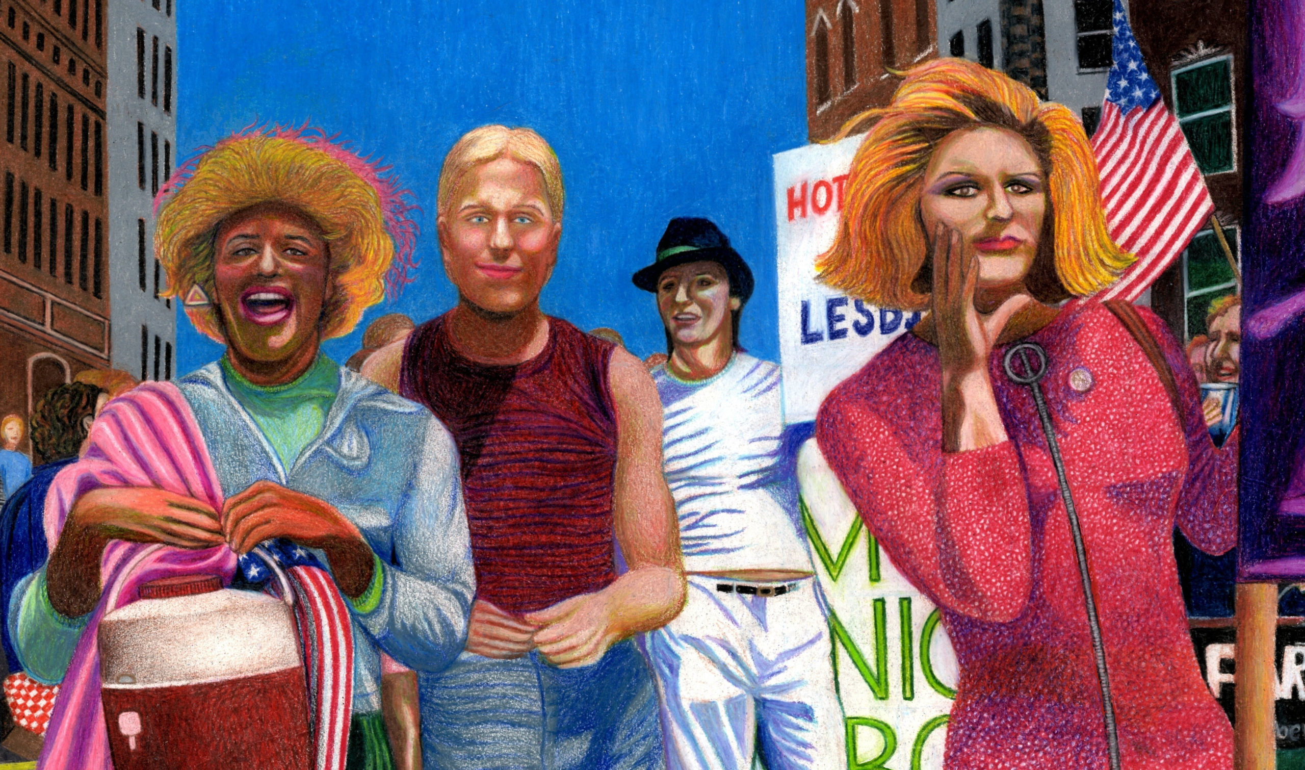Marsha P. Johnson og Syvlia Rivera afbilledet på maleri
