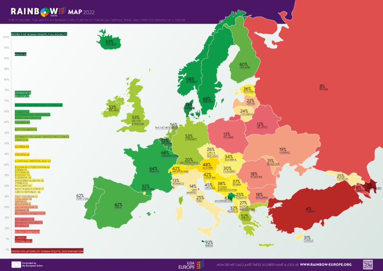 ILGA-Europe Rainbow Map 2022