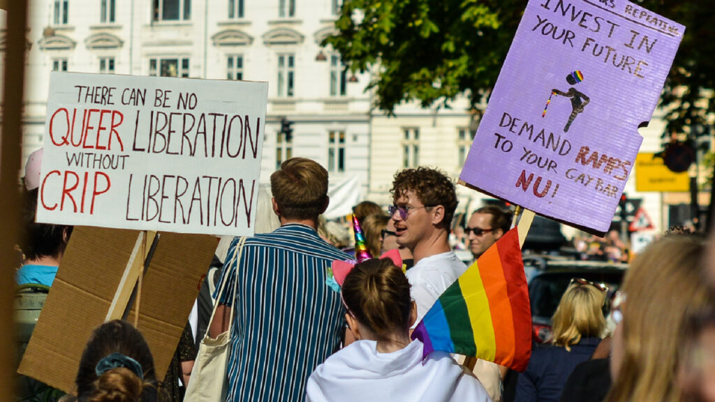 Tilgængelighedsaktivister fra LGBT+ Danmarks under WorldPride 2021