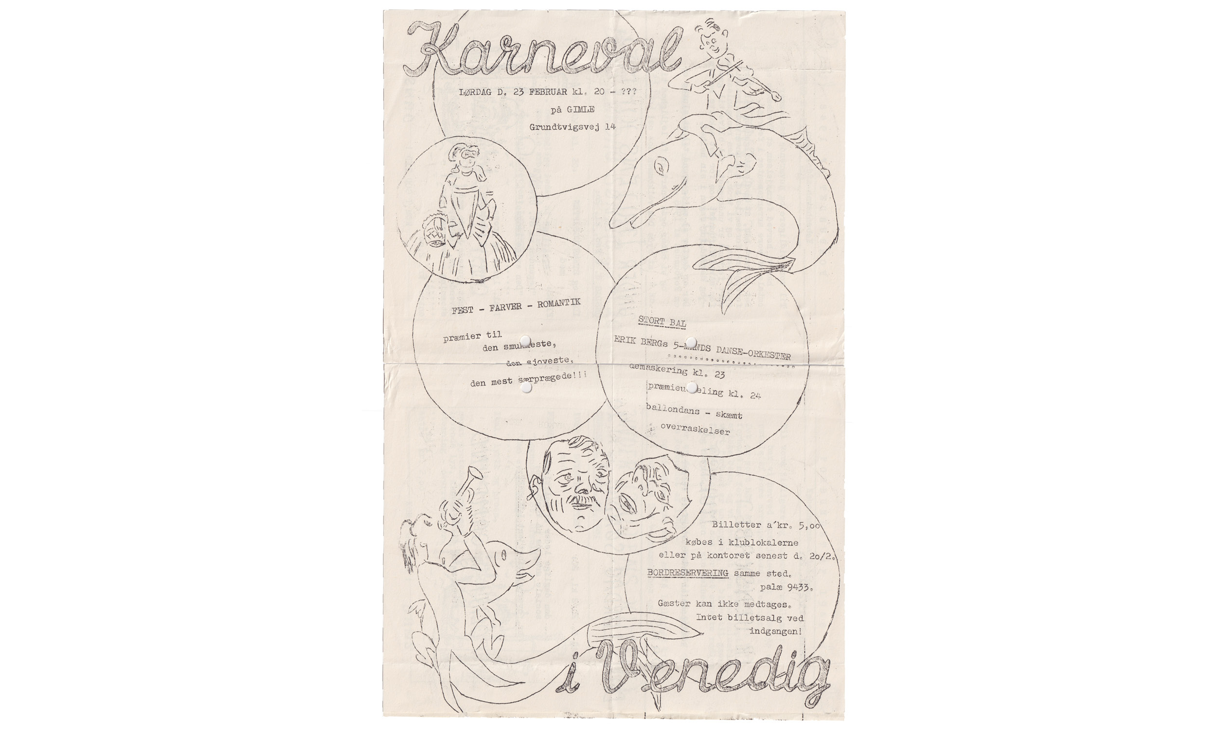 Scan af invitation til karneval