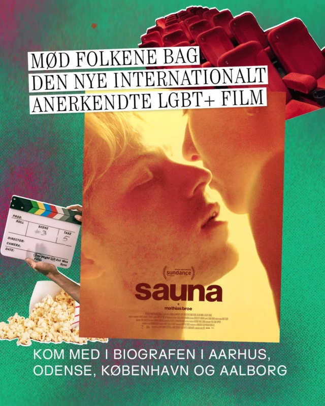 Gå med os i biografen og se den nye danske queer kærlighedsfortælling SAUNA.
Vi inviterer hele miljøet til visninger i landets største byer, hvor du kan møde filmens instruktør @mathiasbroe og andre af de gode kræfter bag filmen.

#queerlove

Er du medlem af foreningen, er der rabat i København og Aarhus - se detaljer i seneste nyhedsbrev.

@nina_.rask @magnusjuhlandersen @empirebio @oestforparadis @biffennordkraft @cafebiografen