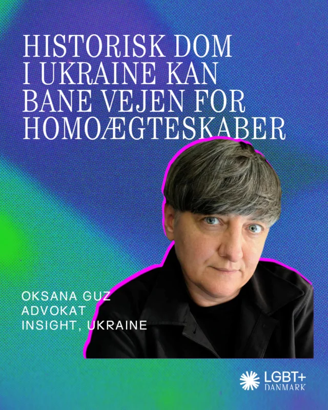 En domstol i Ukraine har anerkendt et samkønnet par som værende en familie - for første gang i landets historie.🌈 Vi har talt med parrets advokat, Oksana Guz, som arbejder i vores partnerorganisation @insight_ngo i Ukraine.
 
Sagen viser en ny villighed i Ukraine til at anerkende par af samme køn som en familie. Det ligger dog stadig meget arbejde forude før samkønnede par kan få egentligt juridisk anerkendelse - og parrets sag blev da også modarbejdet bl.a. af en organisation, der påstår at forsvare "traditionelle værdier". 
 
Som medlem af LGBT+ Danmark er du med til at støtte vores internationale partnere, som eksempelvis Insight i Ukraine. Bliv medlem på lgbt.dk/bliv-medlem eller via linket i bio.