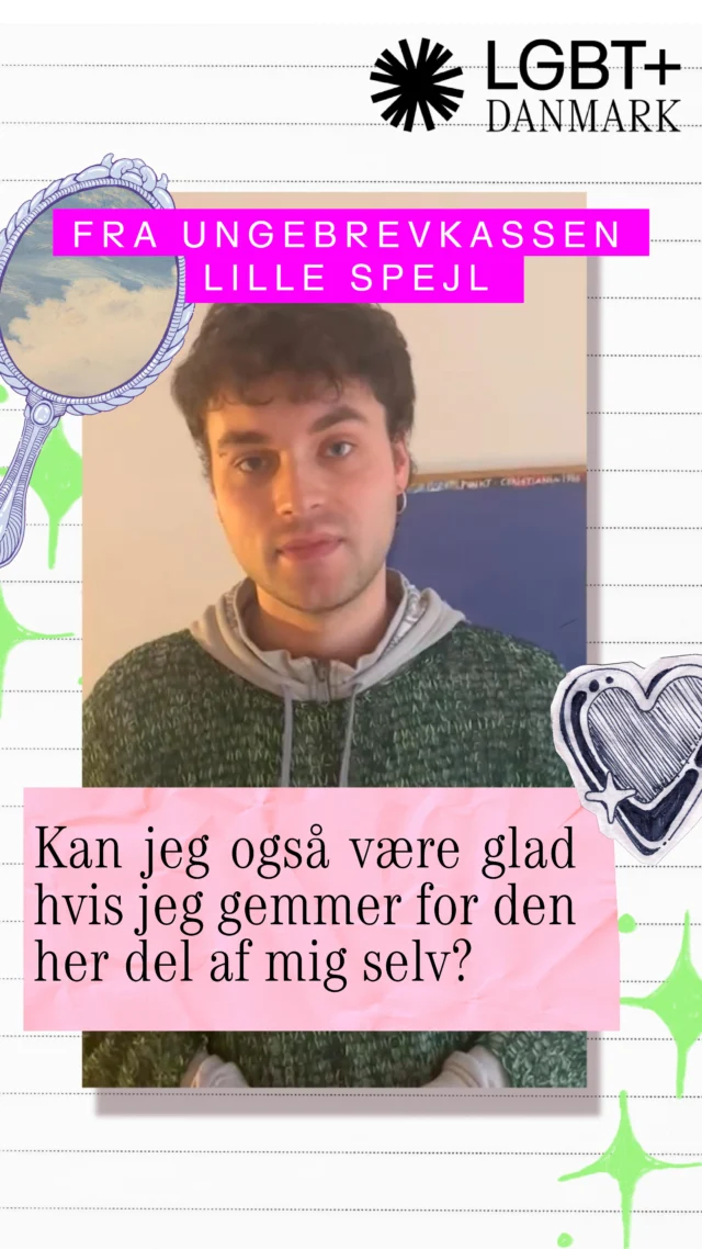 Hvornår giver det mening af springe ud?
 
Vi har fået et brev i vores nye ungebrevkasse Lille Spejl af en ung nonbinær person, som er i tvivl om det giver mening at springe ud for sine gymnasiekammerarter. Se med og få rådgiver Mikkels bud på, hvordan de næste skridt kan se ud. ❤️‍🔥
 
Du kan også sende et anonymt brev til Lille Spejl. Læs mere og send dit brev via linket i bio.