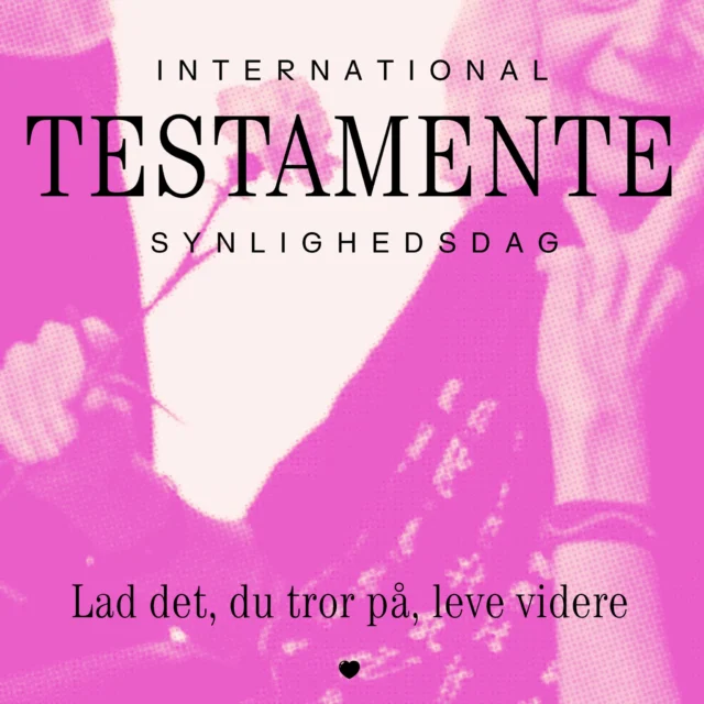Et testamente handler først og fremmest om dig og de mennesker, der betyder noget for dig. Når du har taget hånd om dine nærmeste, kan du også vælge at lade en del af din arv gå til en sag, du gerne vil være med til at føre videre.

Vil du vide mere eller have hjælp til næste skridt? Tjek link i bio