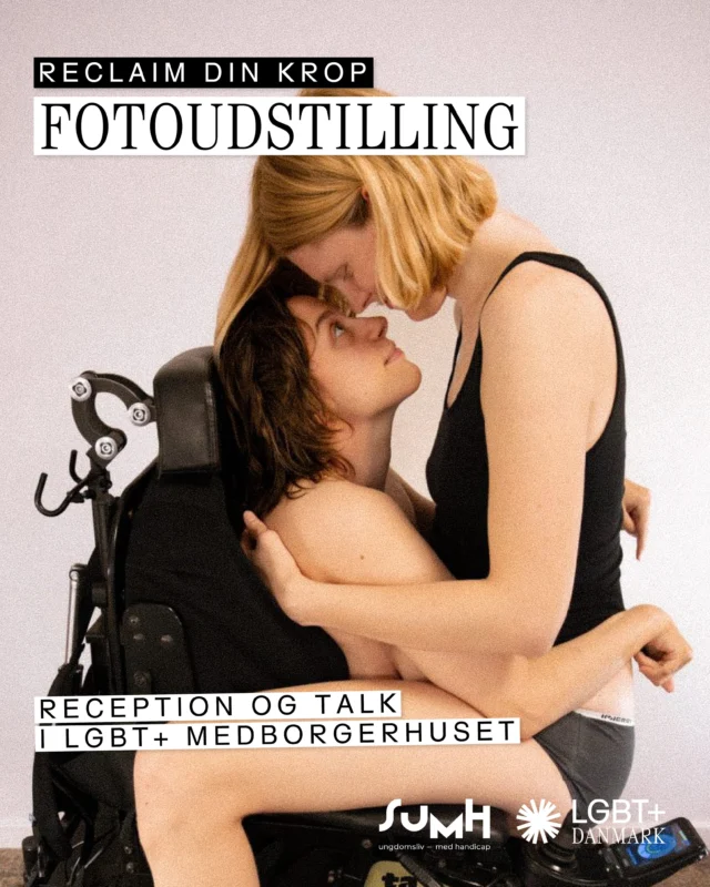 Onsdag den 21. oktober fra kl. 17-19 inviterer vi til reception, paneldebat (med bl.a. @toneottilie ) og udstillingsåbning af fotoserien ”Reclaim din krop”, der handler om handicap, krop og intimitet.

Kom ind i LGBT+ Medborgerhuset til en aften, hvor vi stiller skarpt på overlap mellem crip og queer erfaringer – og på hvordan vi kan gøre queer miljøet mere crip, og crip miljøet mere queer.❤️
 
Læs mere via linket i bio.